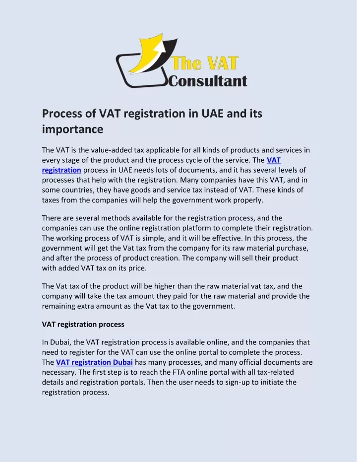 process of vat registration