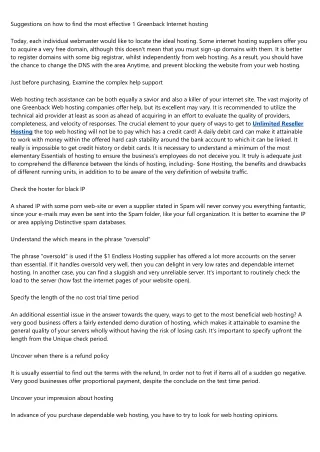 suggestions on how to find the most effective