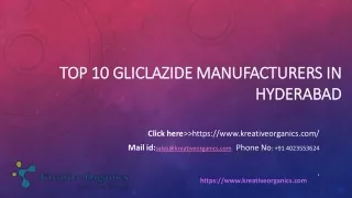 Top 10 Gliclazide Manufacturers in Hyderabad