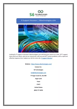 It Support Houston | S6technologies.com