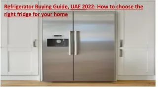 Refrigerator Buying Guide 2022-PPT