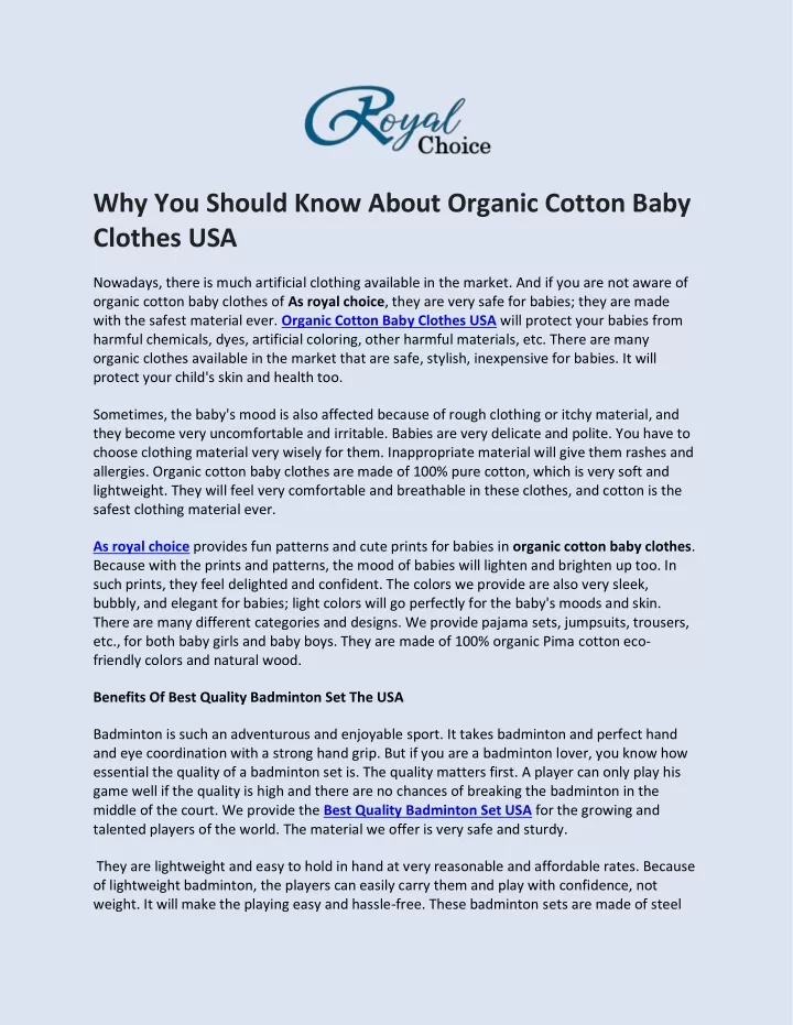 why you should know about organic cotton baby