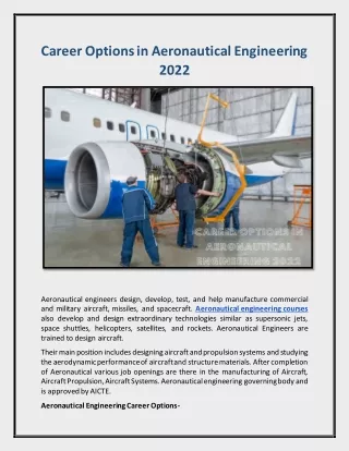 career options in aeronautical engineering 2022