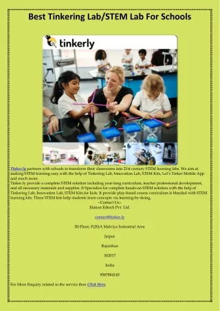 best tinkering lab stem lab for schools