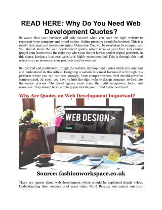 read here why do you need web development quotes