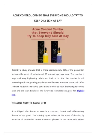 acne control combo that everyone should try to