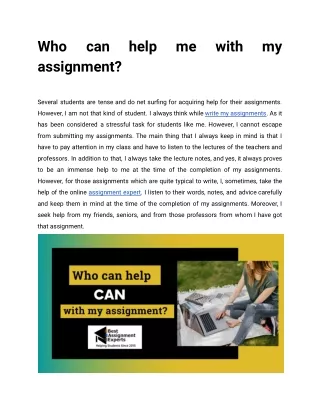 who assignment