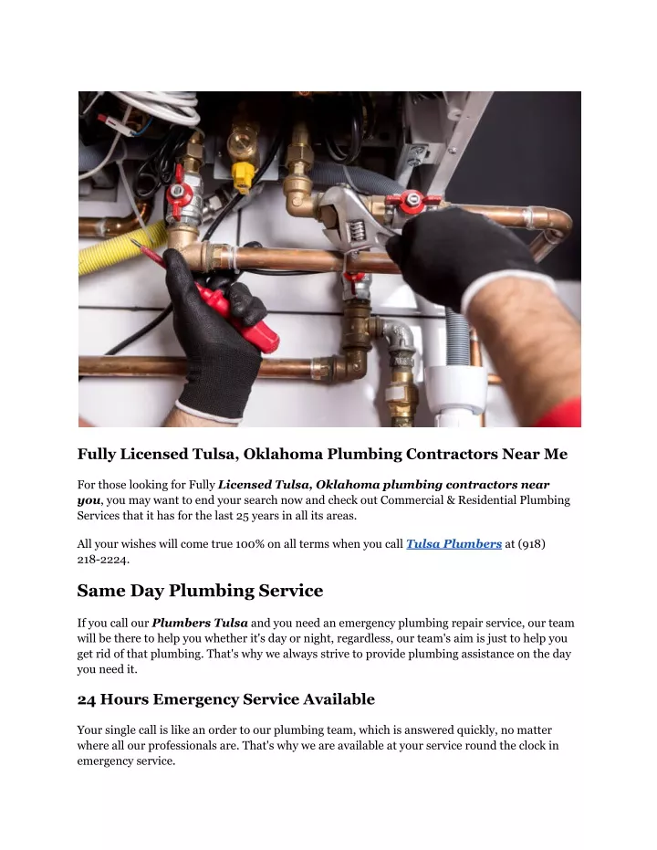 fully licensed tulsa oklahoma plumbing