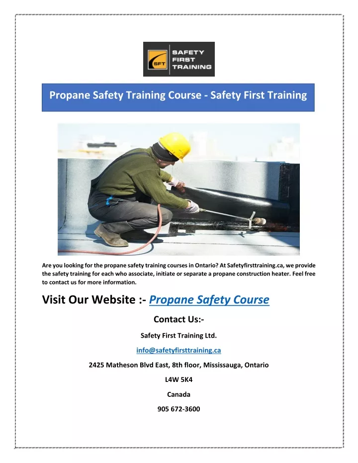 propane safety training course safety first