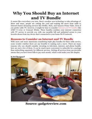 why you should buy an internet and tv bundle