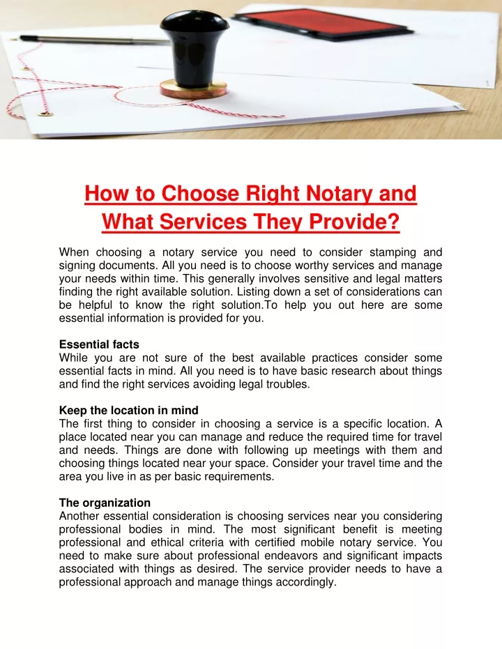 how to choose right notary and what services they