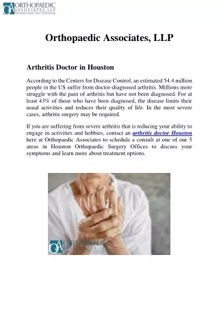 Arthritis Doctor in Houston