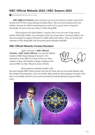 kbc official website 2022 kbc season 2022