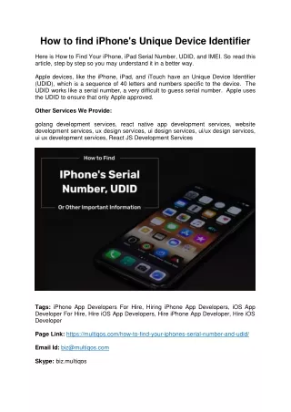 how to find iphone s unique device identifier