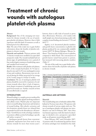Treatment of Chronic Wounds with Autologous Platelet-Rich-Plasma