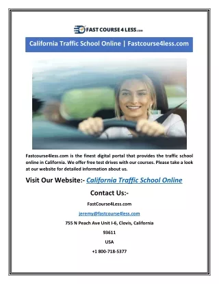 California Traffic School Online | Fastcourse4less.com