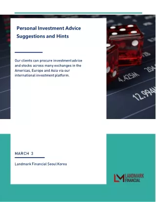 personal investment advice suggestions and hints