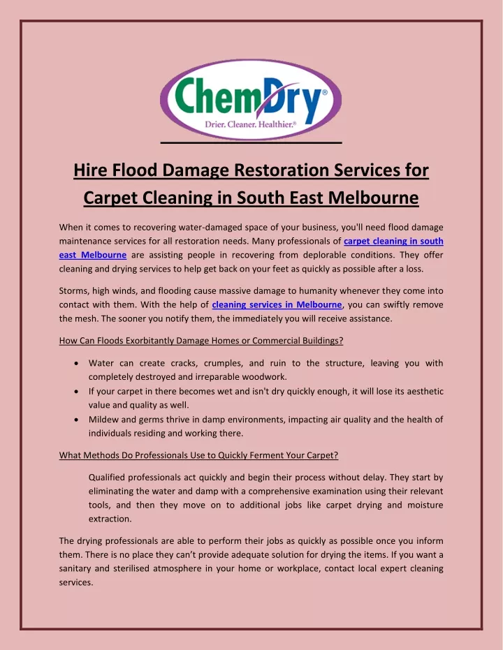 hire flood damage restoration services for carpet