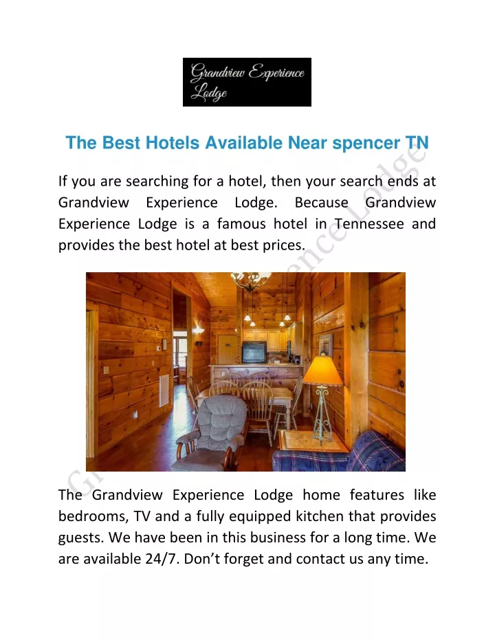 the best hotels available near spencer tn