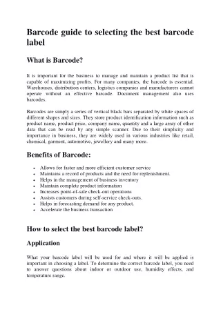 barcode guide to selecting the best barcode label