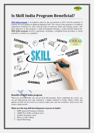 Is Skill India Program Beneficial?