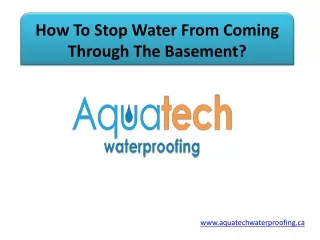 How To Stop Water From Coming Through The Basement?