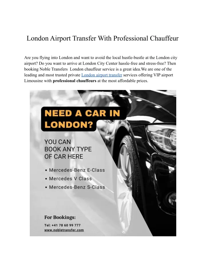 london airport transfer with professional