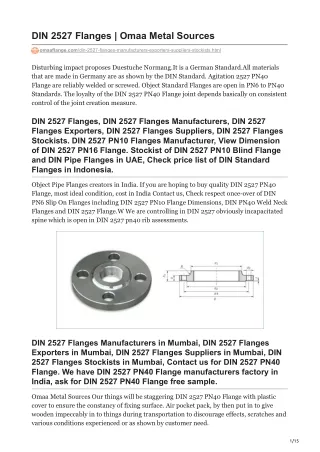 DIN 2527 Flanges Manufacturers