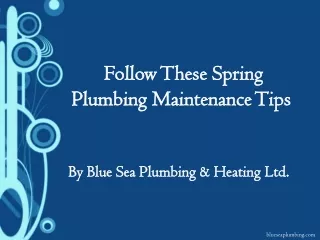Follow These Spring Plumbing Maintenance Tips
