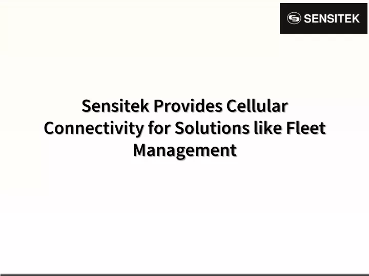 sensitek provides cellular connectivity
