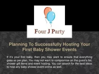 Planning To Successfully Hosting Your First Baby Shower Events