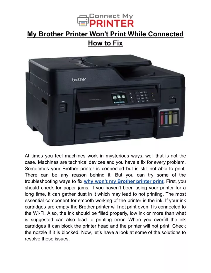 my brother printer won t print while connected
