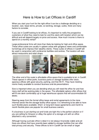 here is how to let offices in cardiff