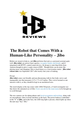 the robot that comes with a human like