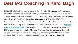 Best IAS Coaching in Karol Bagh