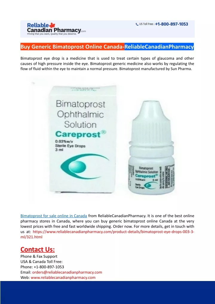 buy generic bimatoprost online canada