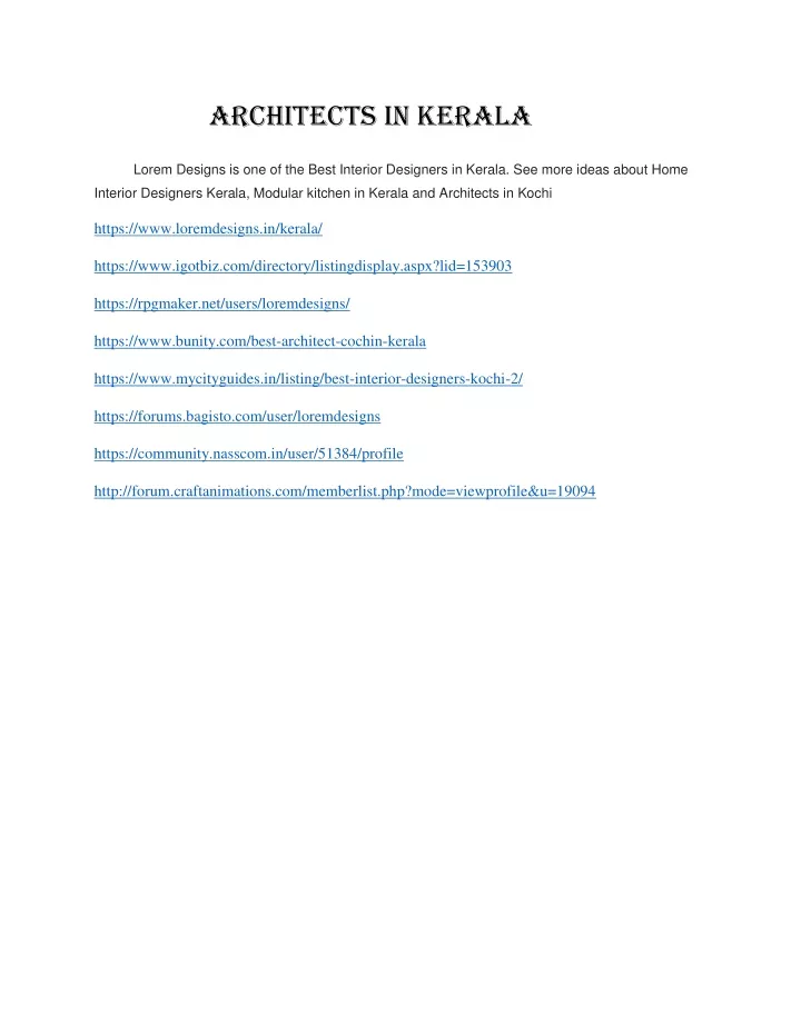 architects in kerala