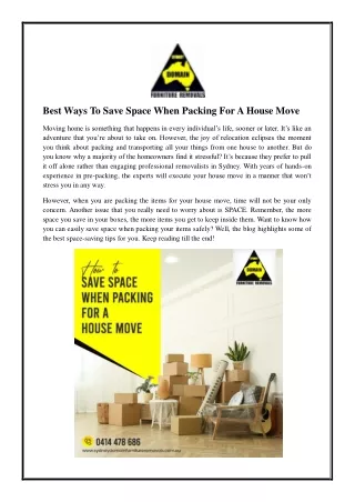 best ways to save space when packing for a house