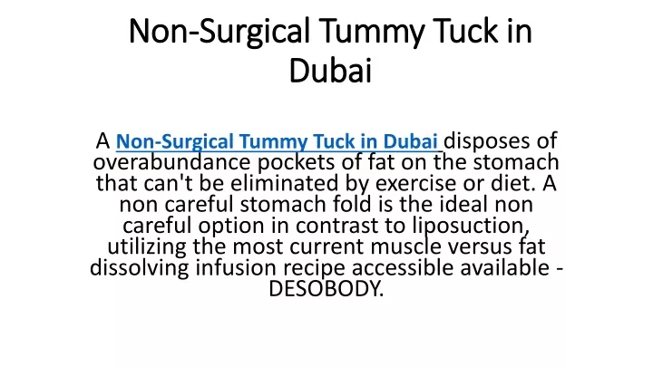 non surgical tummy tuck in dubai