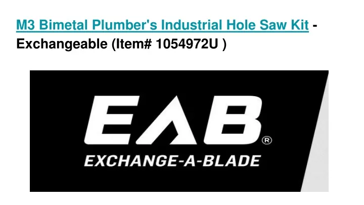 m3 bimetal plumber s industrial hole saw kit exchangeable item 1054972u