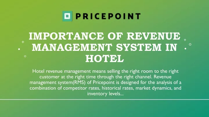 importance of revenue management system in hotel