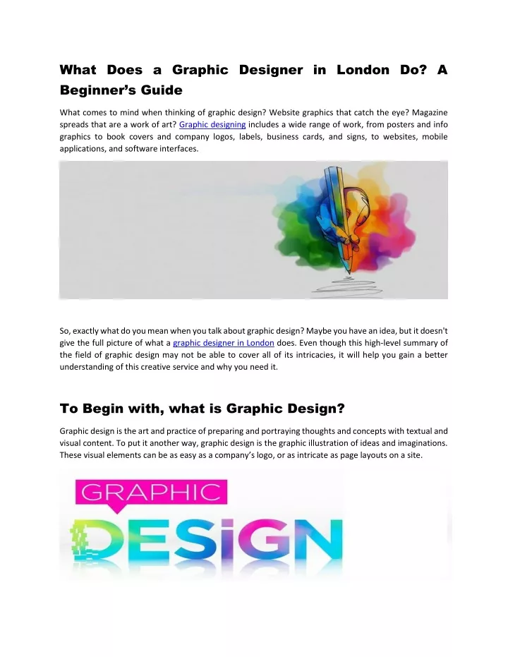 what does a graphic designer in london