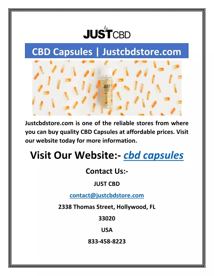 cbd capsules justcbdstore com