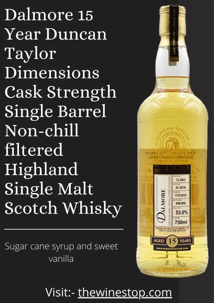 dalmore 15 year duncan taylor dimensions cask