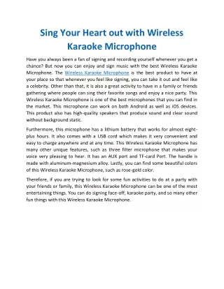 sing your heart out with wireless karaoke