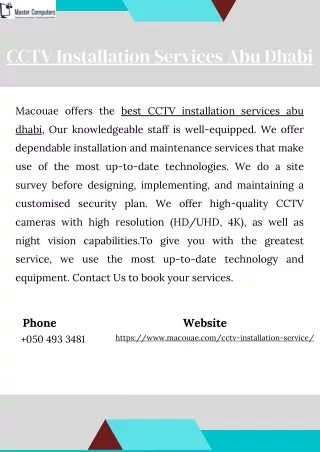 CCTV Installation Services Abu Dhabi