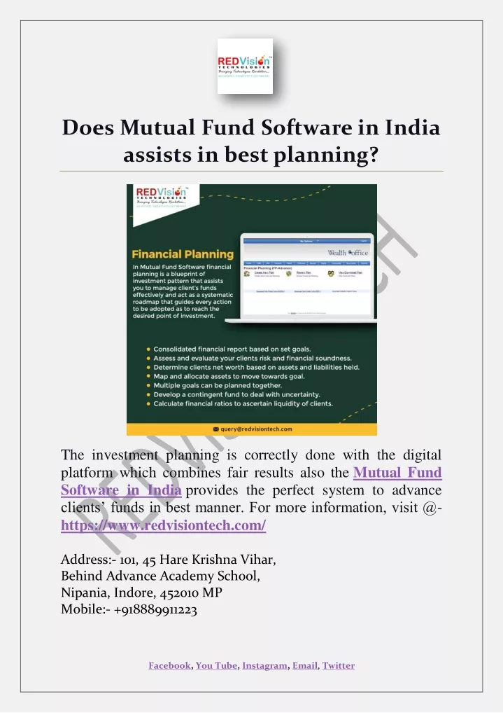 does mutual fund software in india assists
