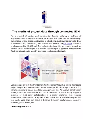 the merits of project data through connected bim
