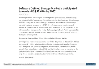 software de ned storage market is anticipated