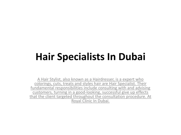 hair specialists in dubai